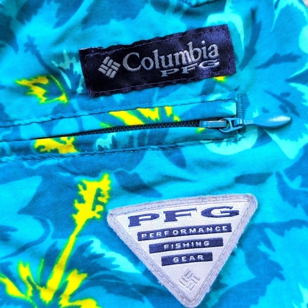 Columbia Men's Omnishade Lined Drawstring Swim Trunks Quick Dry Floral M - Picture 4 of 7